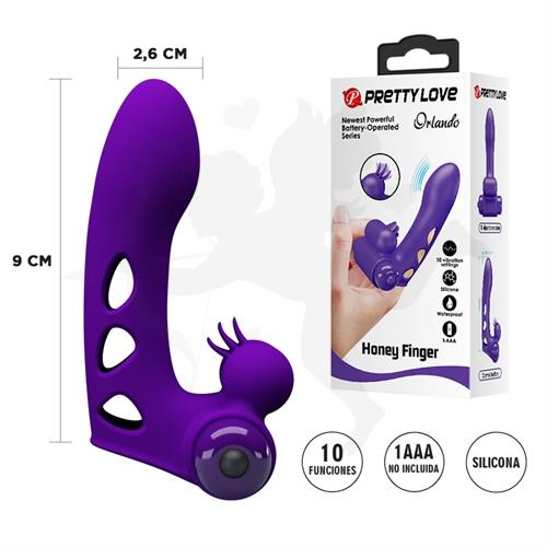 Vibrador para dedo con estimulador de clitoris 