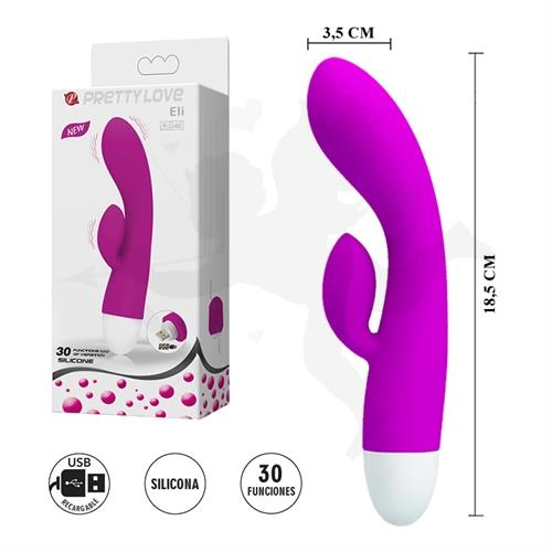 Estimulador de punto G con masajeador de clitoris y carga USB